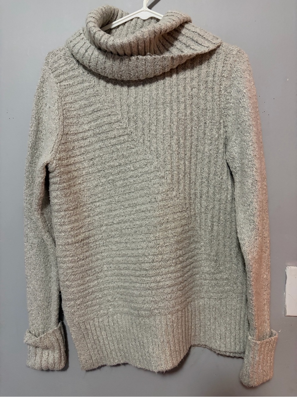 Simply Vera Vera Wang Gray Ribbed Turtleneck Sweater